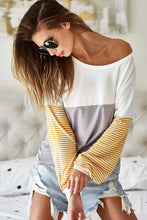 Load image into Gallery viewer, The Jones Gray-Mustard Stripe Top S-XL
