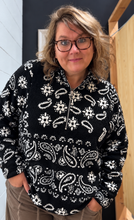 Load image into Gallery viewer, The Black Paisley 1/4 Zip Pullover S-2X
