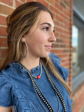 Load image into Gallery viewer, The Kirby Handmade Silver Navajo Bead Hoop Earrings
