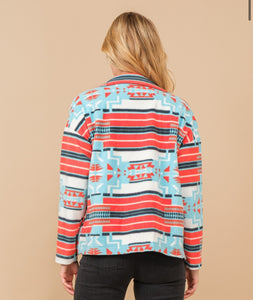 The Bridge City Blue-Orange Aztec Jacket S-L