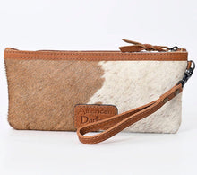 Load image into Gallery viewer, The Hollister Cowhide Wristlet Bag
