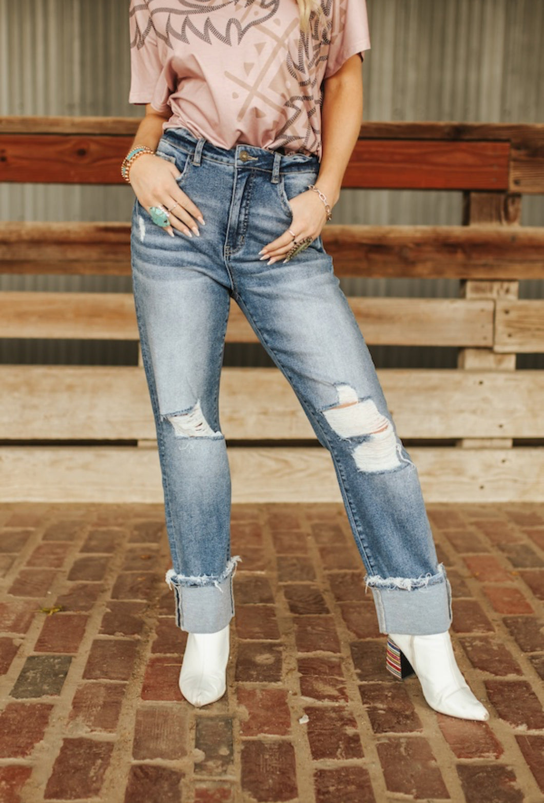 The Dayton Cuffed Hem Boyfriend Jeans 2-14