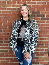 Load image into Gallery viewer, The Mesa Black Aztec Shacket S-L
