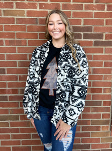The Mesa Black Aztec Shacket S-L