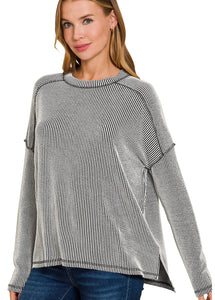 The Trinity Black & White Ribbed Top S-3X