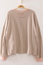 Load image into Gallery viewer, The Westville Stripe Oat &amp; Mocha Vintage Top S-L
