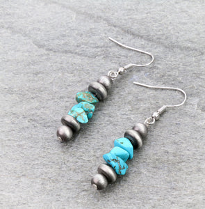 The Pearl & Turquoise Chip Earrings