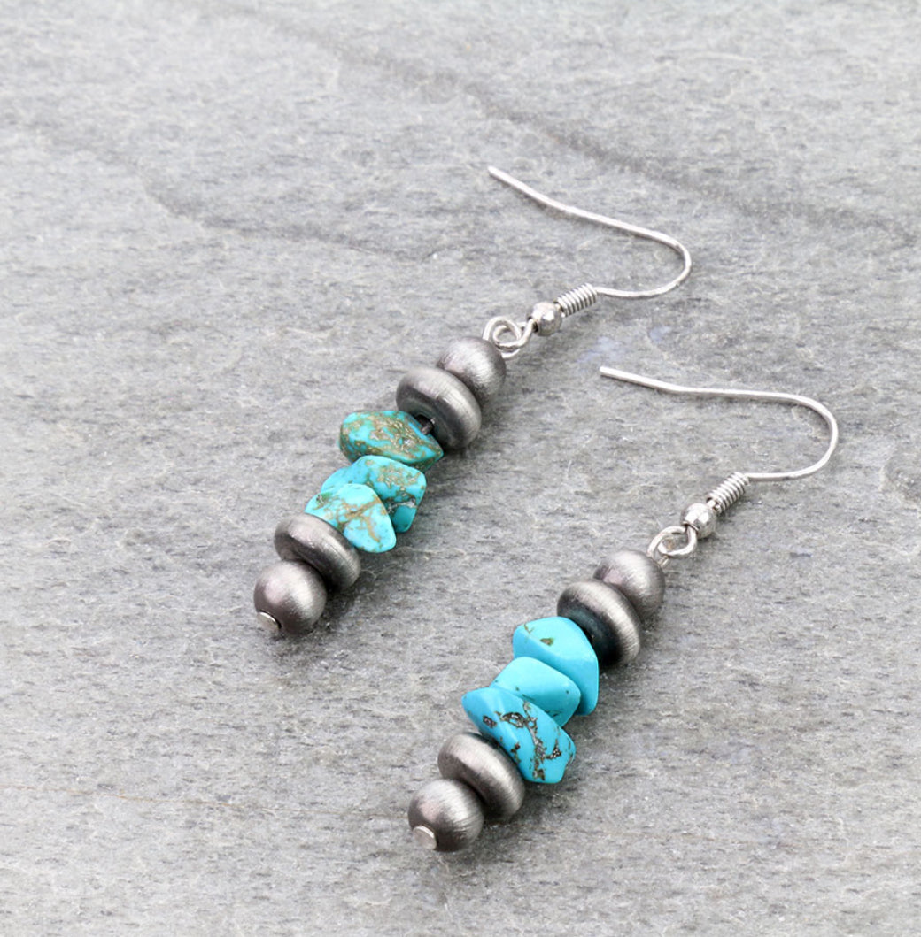 The Pearl & Turquoise Chip Earrings