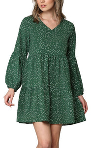 The Magnolia Green Dot Dress S-2X