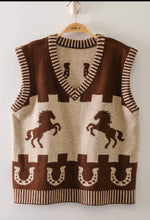 Load image into Gallery viewer, The Mocha Horse Sweater Vest S-L
