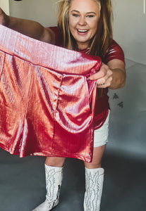 The Shiney Shorts Firework Red S-XL