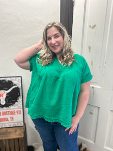 The Garden Ridge Green Top 1X-3X