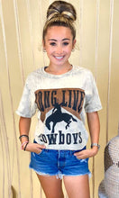 Load image into Gallery viewer, Long Live Cowboys Acid Wash Tee S-XL
