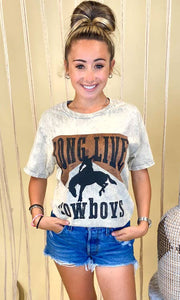 Long Live Cowboys Acid Wash Tee S-XL