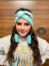 Load image into Gallery viewer, The Vegas Mint &amp; Coral Aztec Headband
