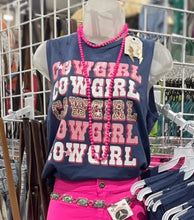 Load image into Gallery viewer, Pink Cowgirl Distressed Sleeveless Tee S-L
