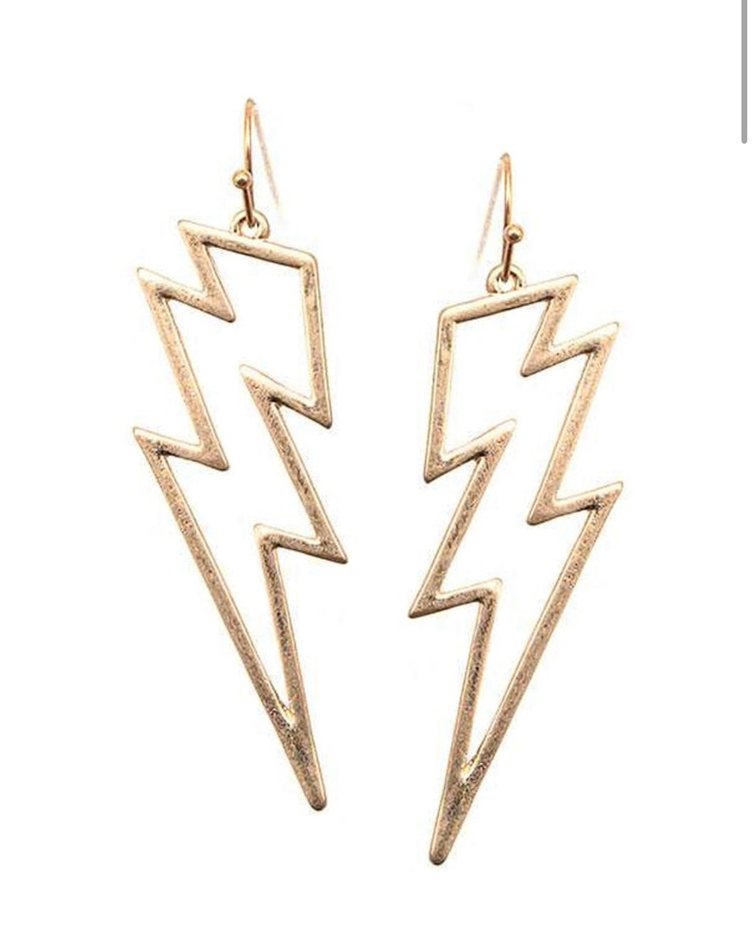 Thunder Bolt Frame Earrings in Gold