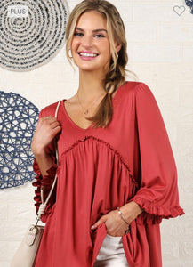 The Jana Top in Cranberry 1X-3X
