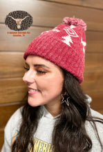 Load image into Gallery viewer, The Julie Pom Beanie in Heathered Red &amp; Whiteo
