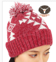 Load image into Gallery viewer, The Julie Pom Beanie in Heathered Red &amp; Whiteo
