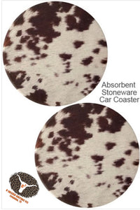 CowPrint Stone Car Coasters
